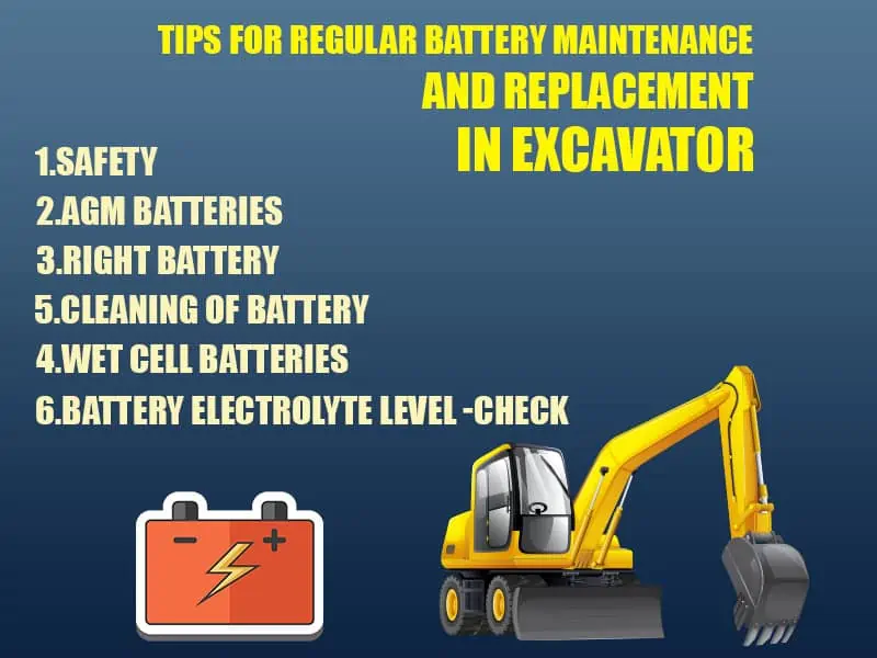 Tips for regular battery maintenance and replacement in excavator