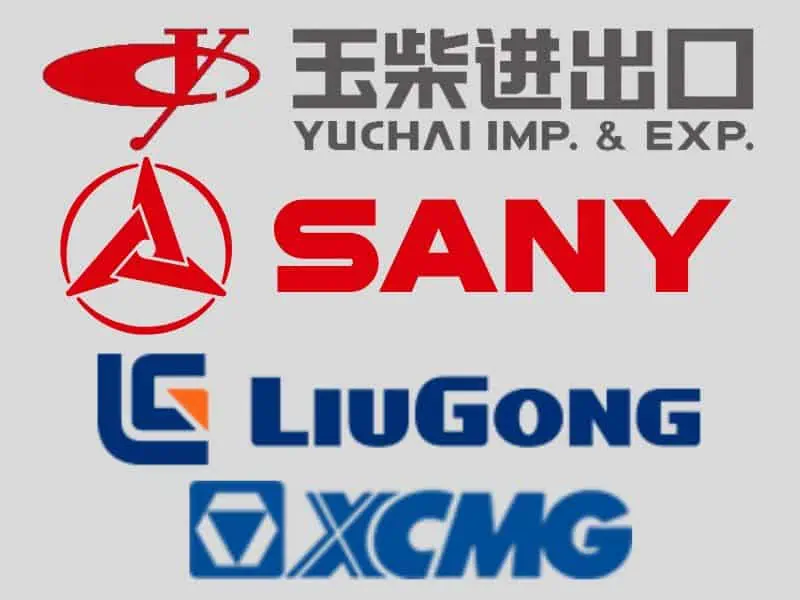 Some Chinese Middle Sized Excavator brands