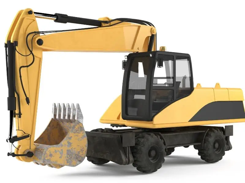 What is a wheeled excavator?